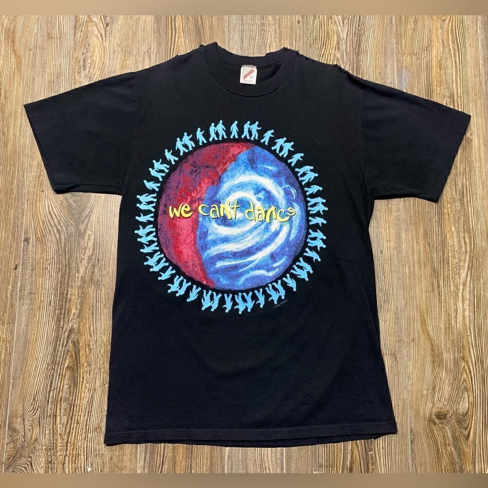 Vintage 1992 Genesis We Can't Dance Tour Black T Shirt Jerzees Men's Size M/L